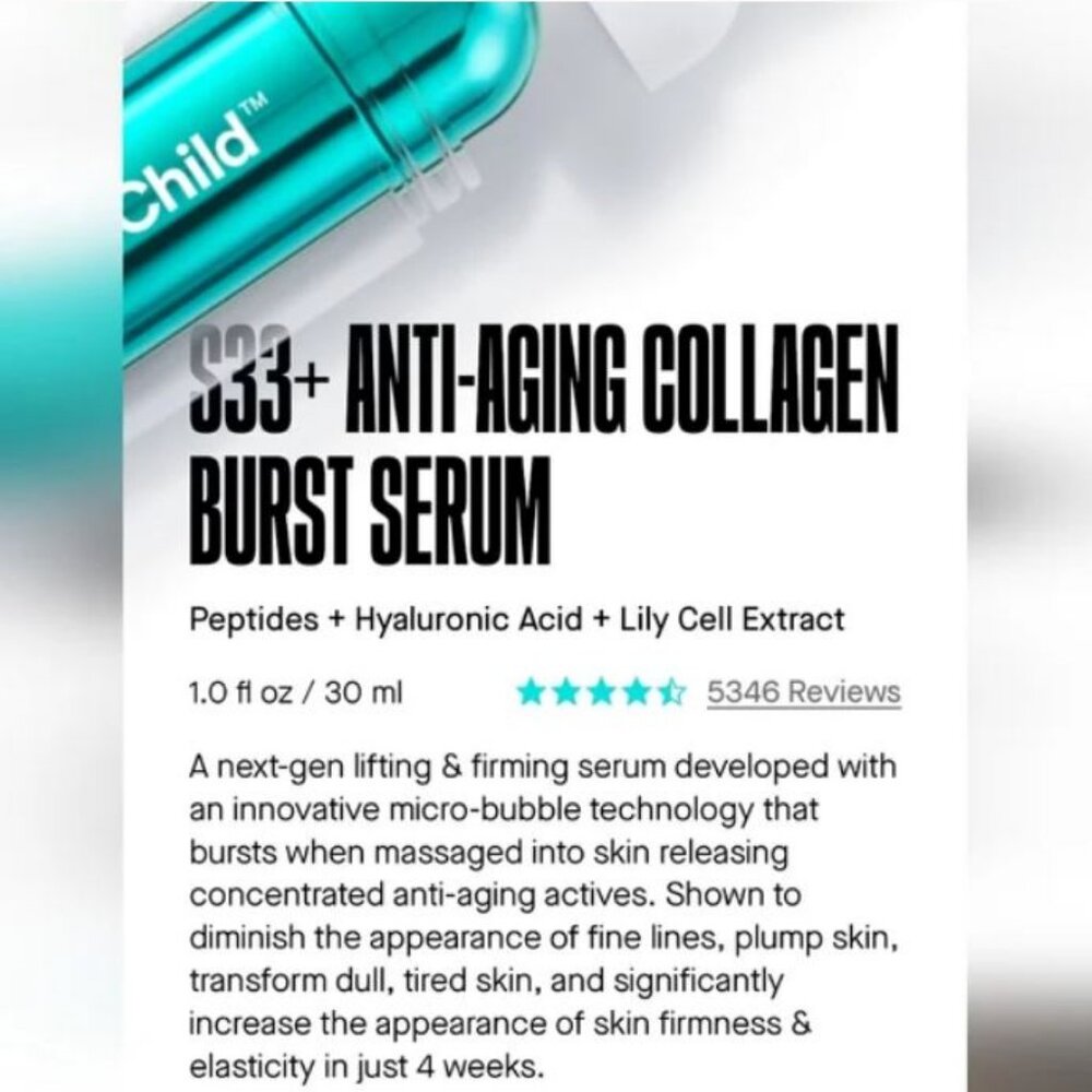 SpoiledChild S33+ anti-aging collagen burst serum